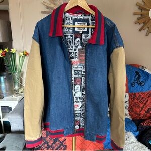 Wrangler Stranger Things Will Jacket Men's Blue and Tan Retro 80s